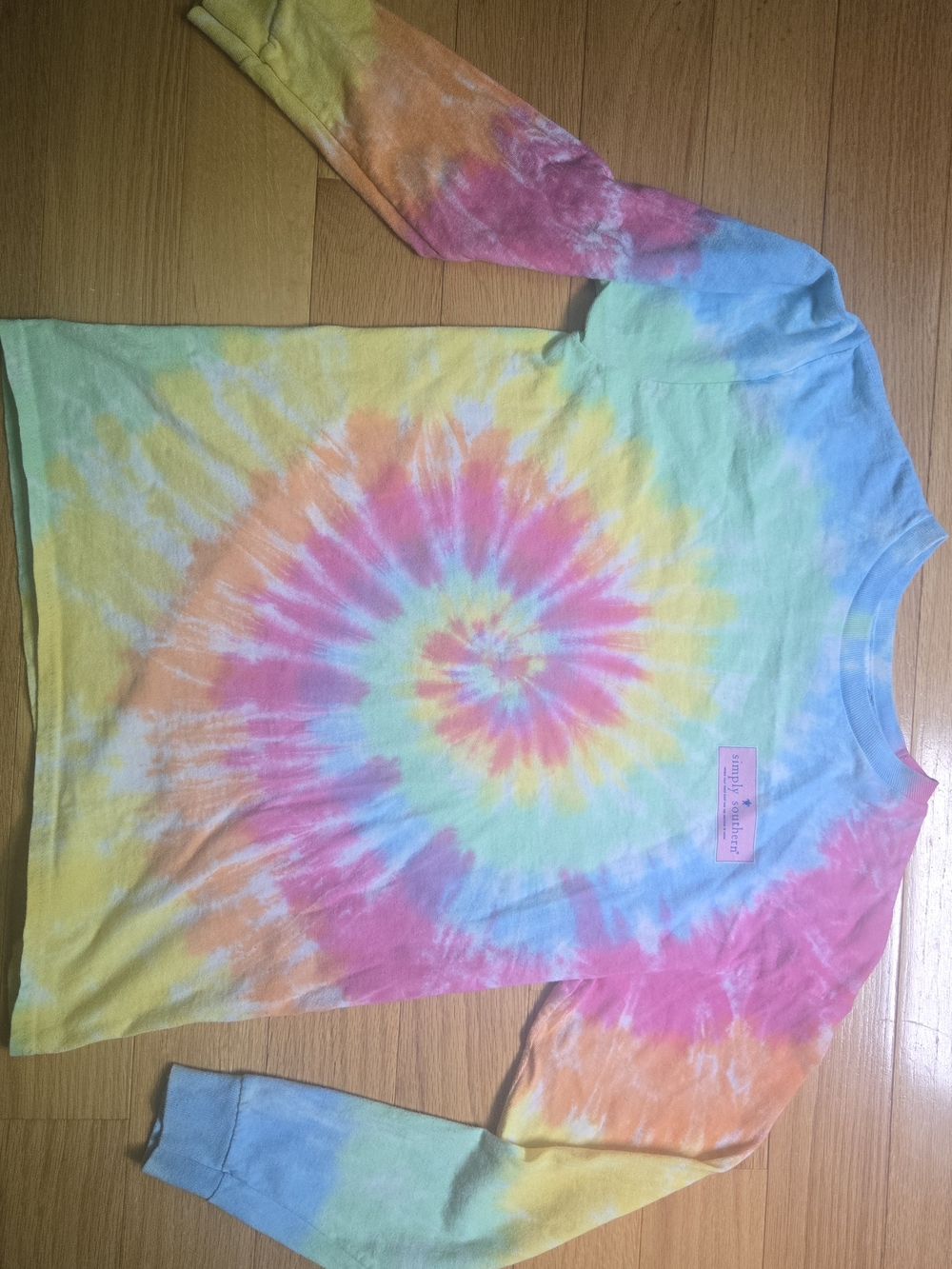 Kids Tie-Dye Long Sleeve Tee - Pastel Rainbow